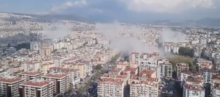 İzmir'de şiddetli deprem sonrası binalar yıkıldı