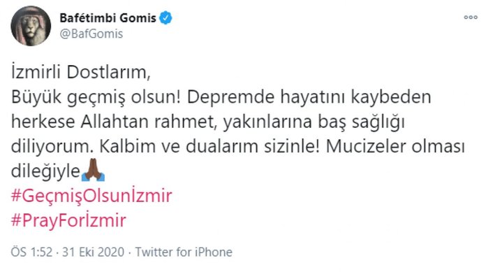 Bafetimbi Gomis'ten İzmir mesajı