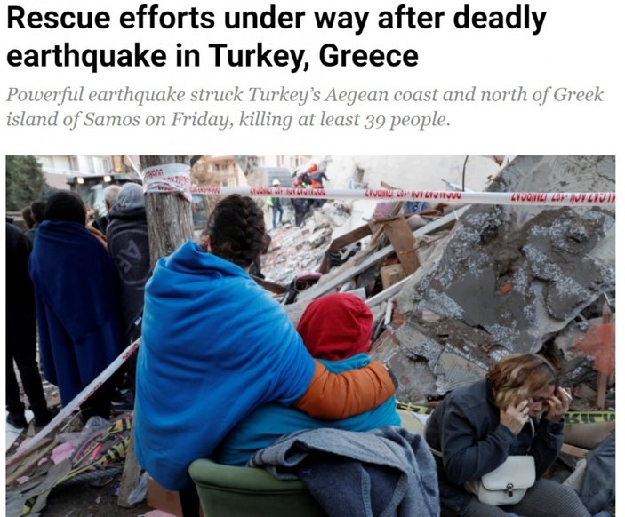 İzmir depremi dünya basınında
