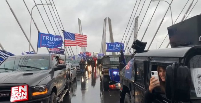 Trump destekçileri yolları trafiğe kapattı