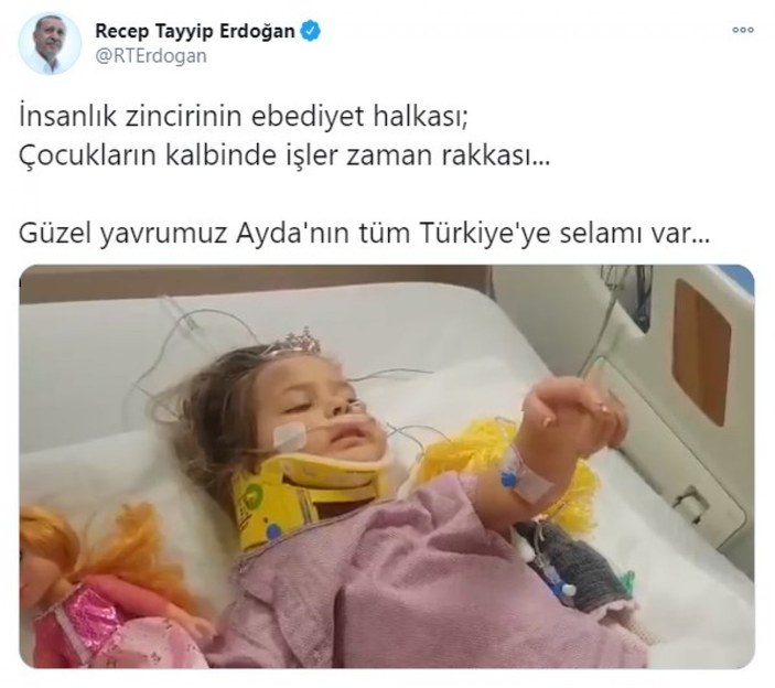 Cumhurbaşkanı Erdoğan'dan Ayda bebek paylaşımı