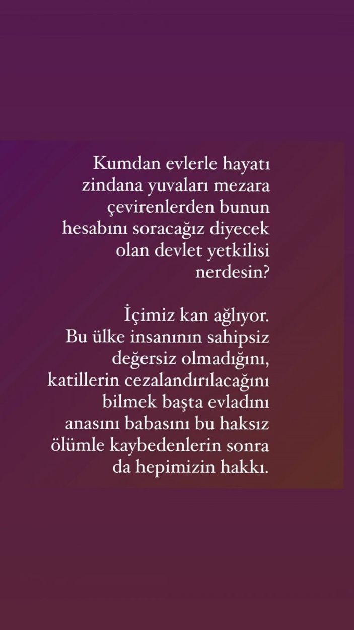 Gülşen'den İzmir depremi paylaşımı