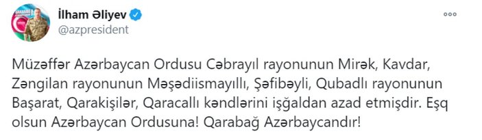 Azerbaycan ordusu, 7 köyde daha kontrol sağladı