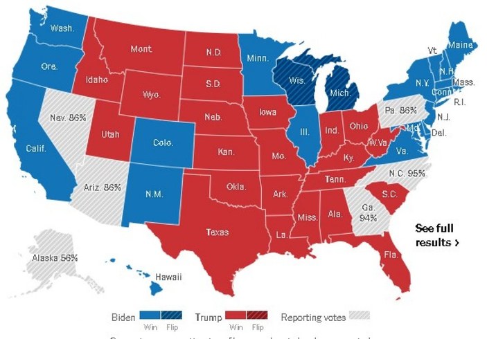 Amerika'daki seçimlerde hangi eyalette kim kazandı