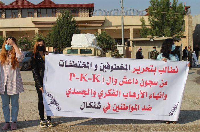 Irak'ta Ezidiler, PKK'ya karşı gösteri düzenledi