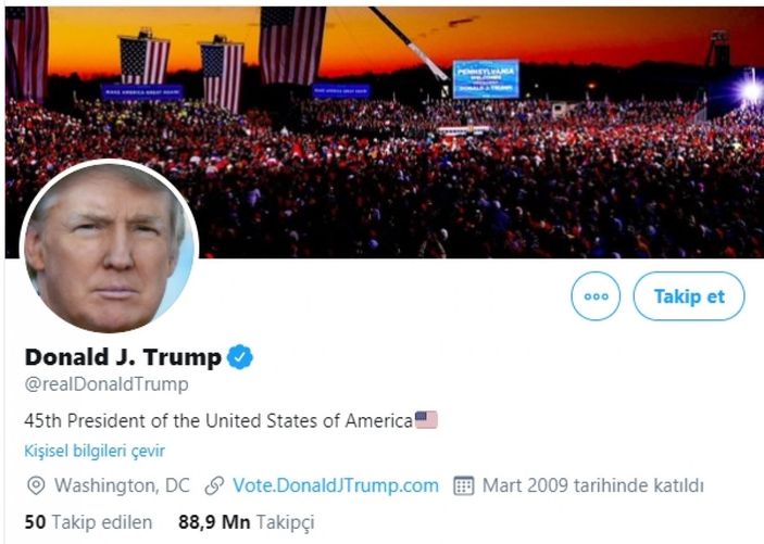 Trump'ın Twitter hesabı askıya alınabilir
