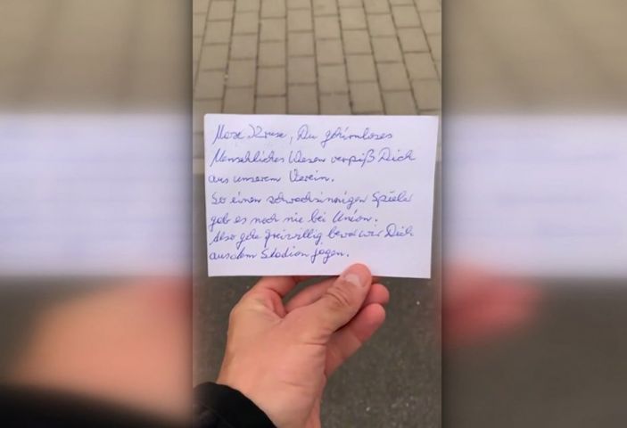 Max Kruse'ye tehdit mektubu