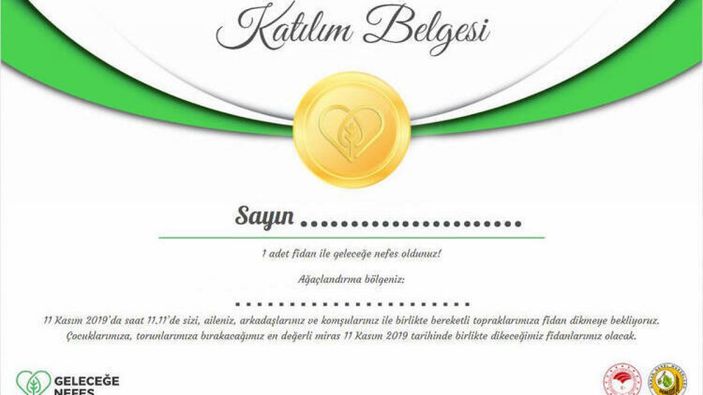 Geleceğe Nefes Ol kampanyasına nasıl başvurulur? Geleceğe Nefes Ol fidan bağışı ve katılım belgesi