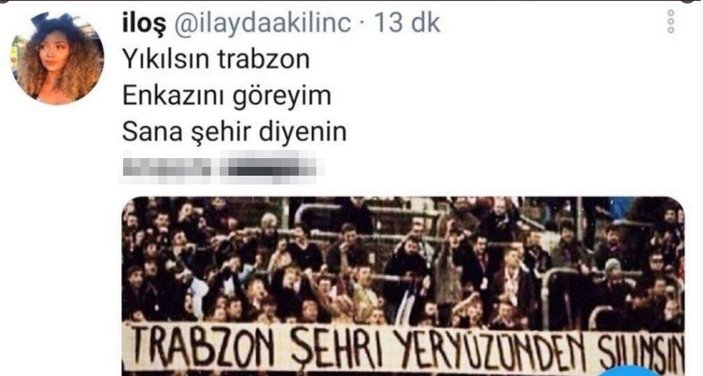 Trabzonlulara hakaret eden İlayda Kılınç'ın 1 yıl hapsi istendi