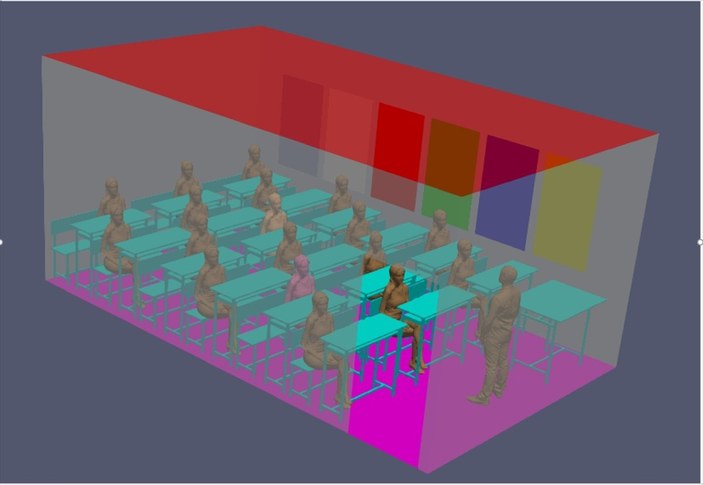 Harran Üniversitesi, koronavirüsün sınıfta dağılım simülasyonunu yaptı