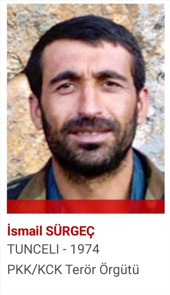 Tunceli'de, kırmızı listedeki PKK'lı İsmail Sürgeç etkisiz hale getirildi