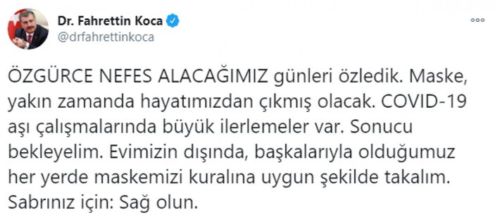 Bakan Fahrettin Koca: Aşı çalışmalarında büyük ilerleme var