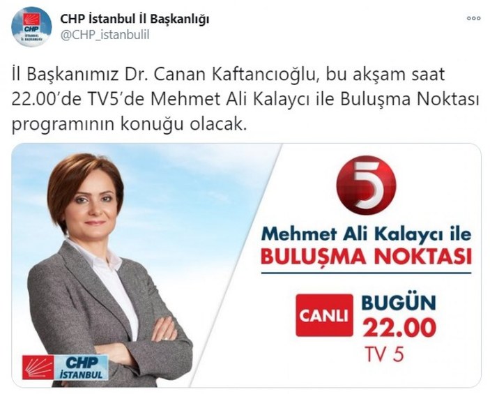Saadet Partisi'nin kanalı TV5'in konuğu: Canan Kaftancıoğlu