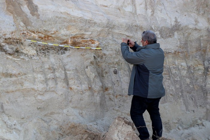 Edirne'deki kum ocağında 8 milyon yıllık mamut fosili bulundu