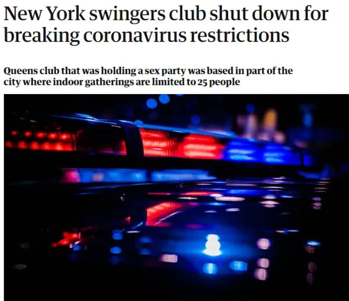 ABD'de koronavirüse rağmen yapılan swinger partisini polis bastı