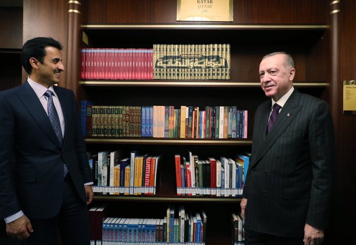 Cumhurbaşkanı Erdoğan, Katar Emiri Al Sani ile Millet Kütüphanesi'ni gezdi