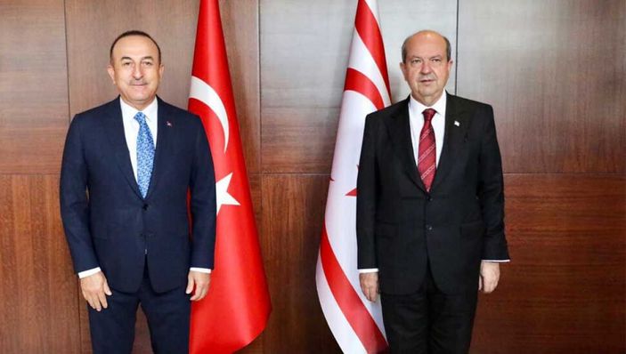 Mevlüt Çavuşoğlu, KKTC Cumhurbaşkanı Ersin Tatar'la görüştü