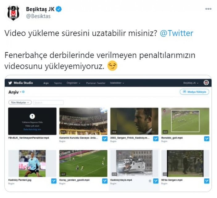 Beşiktaş'ın derbi paylaşımı
