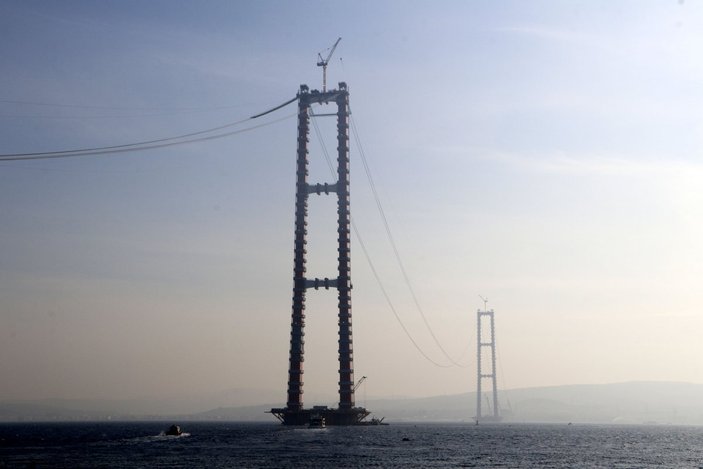 Çanakkale Köprüsü'nün 318 metrelik kuleleri