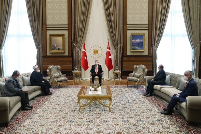 Cumhurbaşkanı Erdoğan, Mescid-i Aksa İmamı Şeyh İkrime Sabri'yi kabul etti