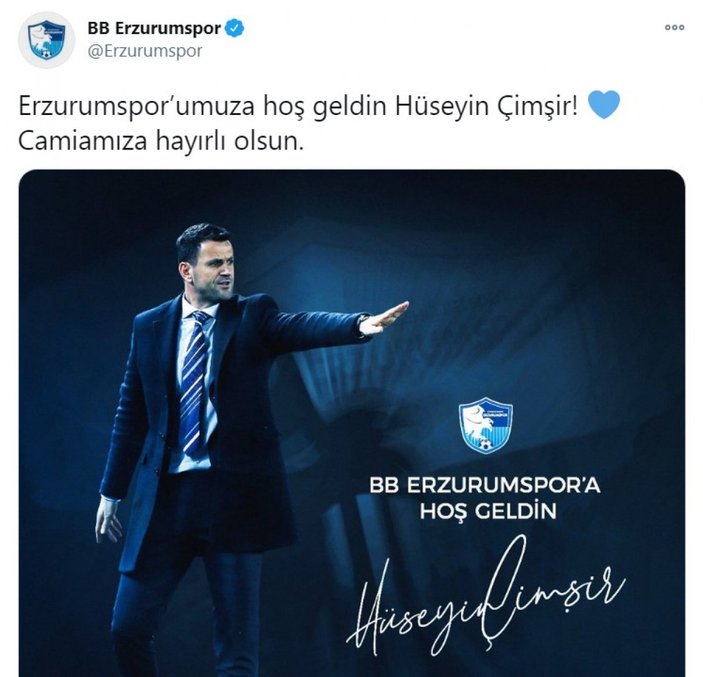 BB Erzurumspor'un yeni teknik direktörü Hüseyin Çimşir