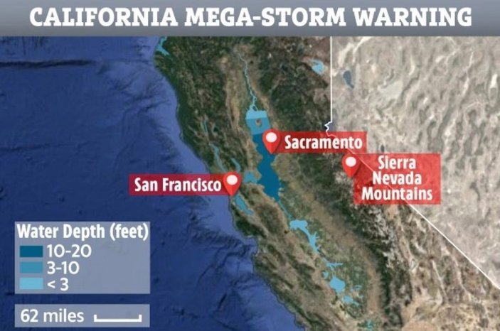 ABD'nin batı kıyıları için 'mega fırtına' uyarısı