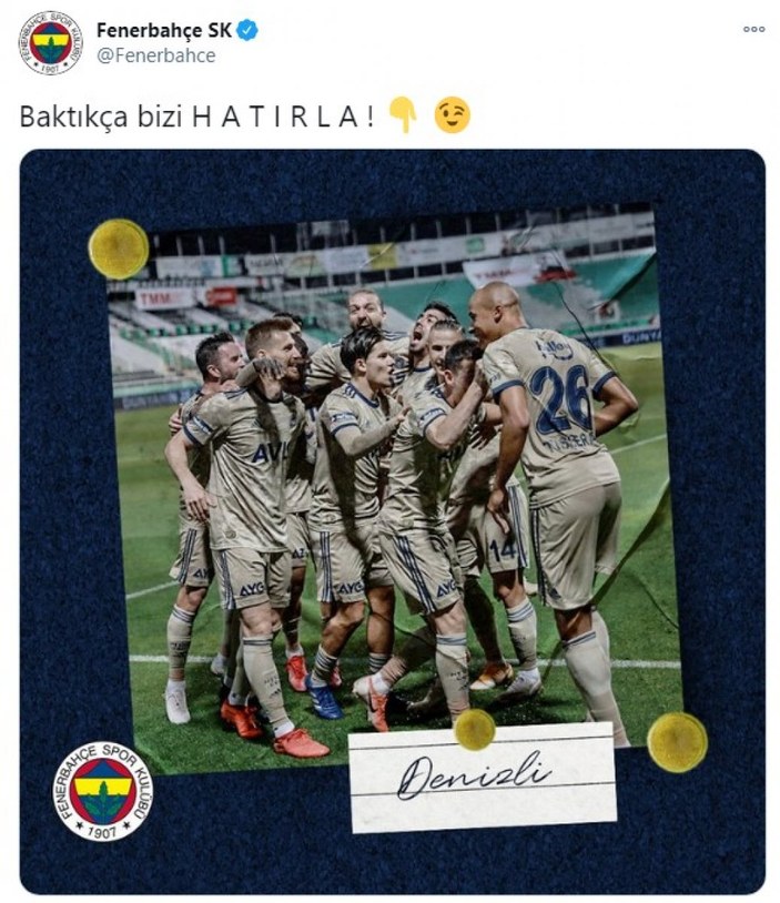 Fenerbahçe, Denizlispor'a gönderme yaptı