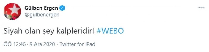 Gülben Ergen, Webo'ya destek vermek istedi