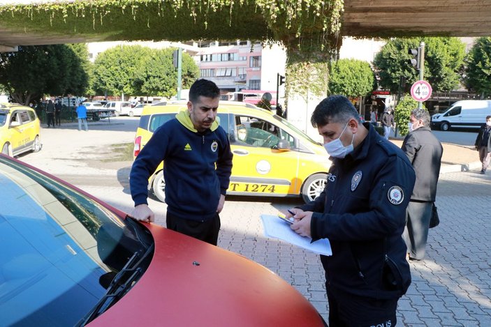 Adana’da maskesiz sürücüye ceza