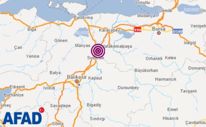 Balıkesir'de 4.1 büyüklüğünde deprem