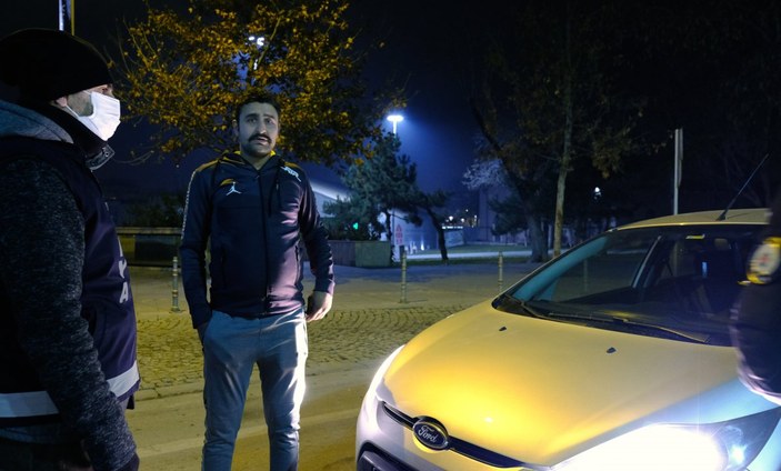 Konya'da kısıtlamayı ihlal eden kişiden, polise: İnşallah arabanız bozulur