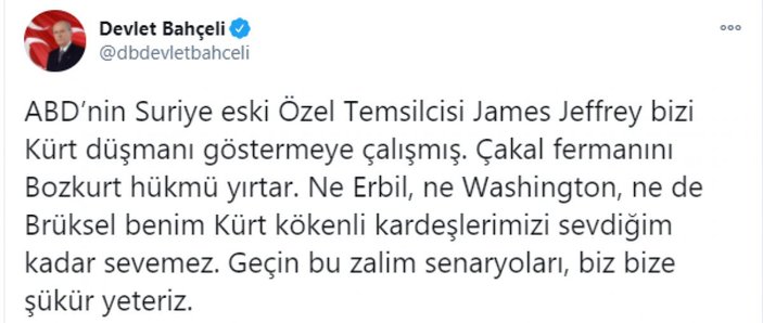 Devlet Bahçeli: Kürt kökenli kardeşlerimizi benim kadar sevemezler