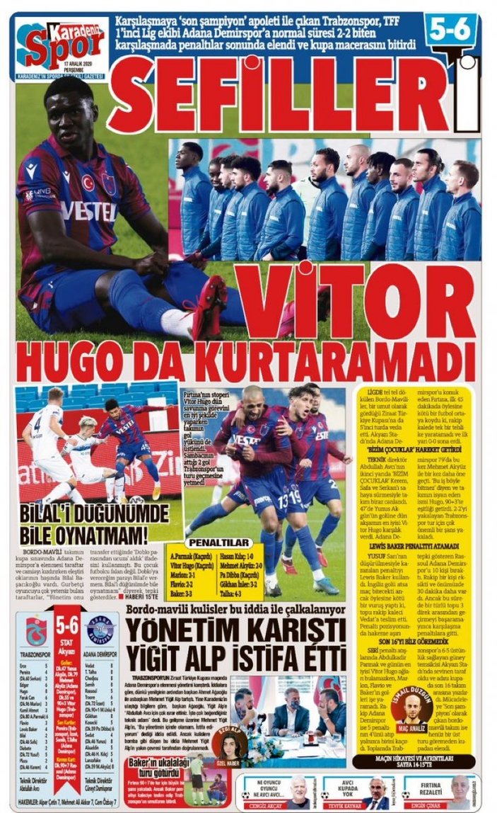 Trabzon yerel basını: Sefiller'i Vitor Hugo da kurtaramadı