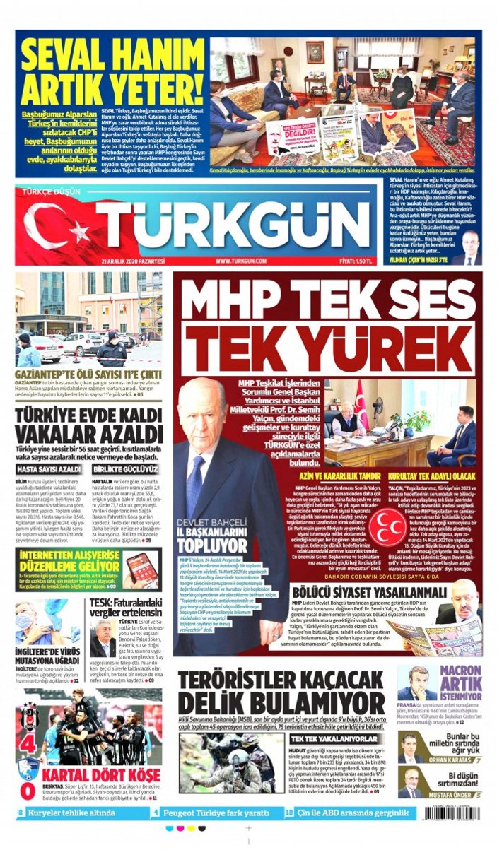 Türkgün gazetesi, CHP'nin Türkeş ziyaretini eleştirdi