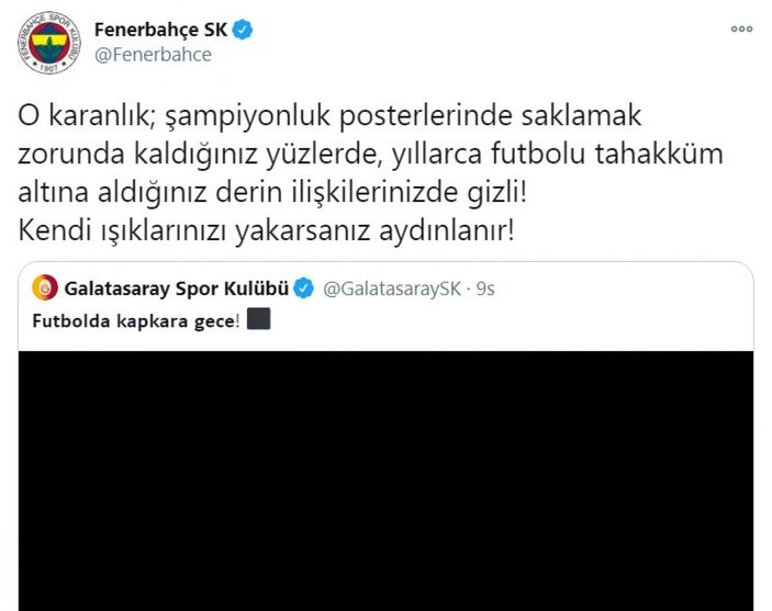 Fenerbahçe - Başakşehir maçında hakem kararlarına Galatasaray'dan tepki
