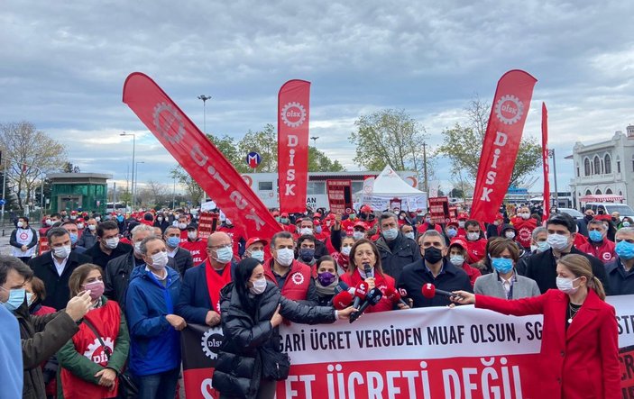 İstanbul'da DİSK'ten asgari ücret eylemi