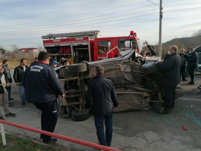 Samsun'da 1 kişinin yaralandığı kaza anı