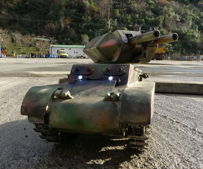 Hurda parçalarından mini tank yapan Trabzonlu