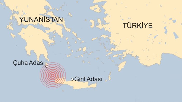 Girit Adası açıklarında 4.4 büyüklüğünde deprem