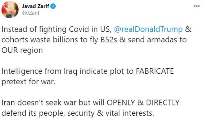 Cevad Zarif: ABD, savaş bahanesi için komplo kuruyor