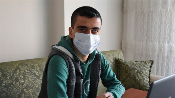 Malatya'da görme ve bedensel engelli Metehan, mücadelesiyle örnek oluyor