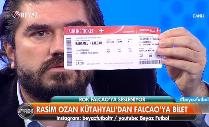 Rasim Ozan Kütahyalı'dan Radamel Falcao'ya bilet