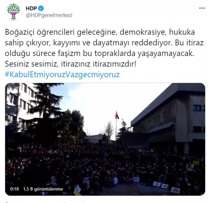 HDP'den Boğaziçi protestolarına destek