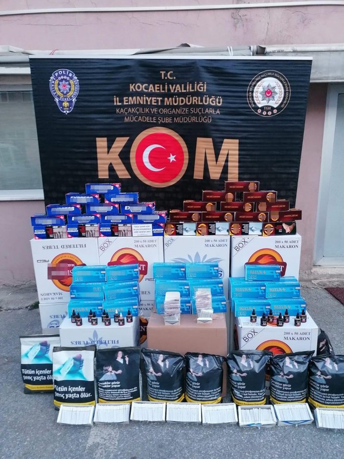 Kocaeli'de 152 bin 120 adet kaçak makaron ele geçirildi