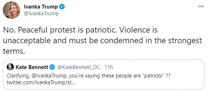 Ivanka Trump: Barışçıl protestolar vatanseverdir