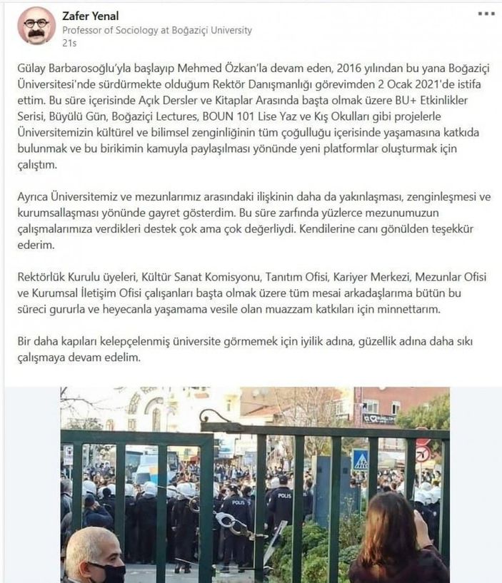 Zafer Yenal kimdir? Boğaziçi Üniversitesi Rektör Danışmanı Zafer Yenal neden istifa etti?