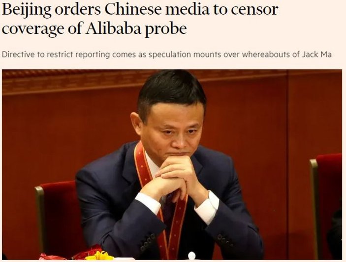 Pekin'den Çin medyasına Alibaba sansürü talimatı