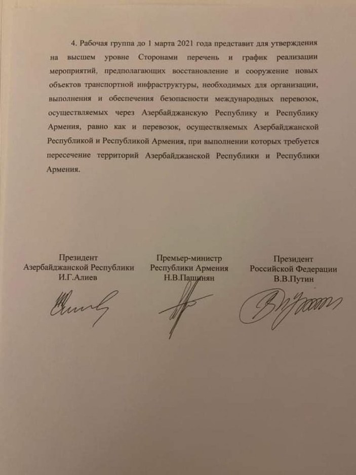 Moskova'da Karabağ'ın gelişimine dair ortak bildiri imzalandı