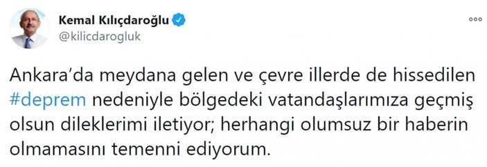 Kılıçdaroğlu: Ankara'daki vatandaşlarımıza geçmiş olsun dileklerimi iletiyorum