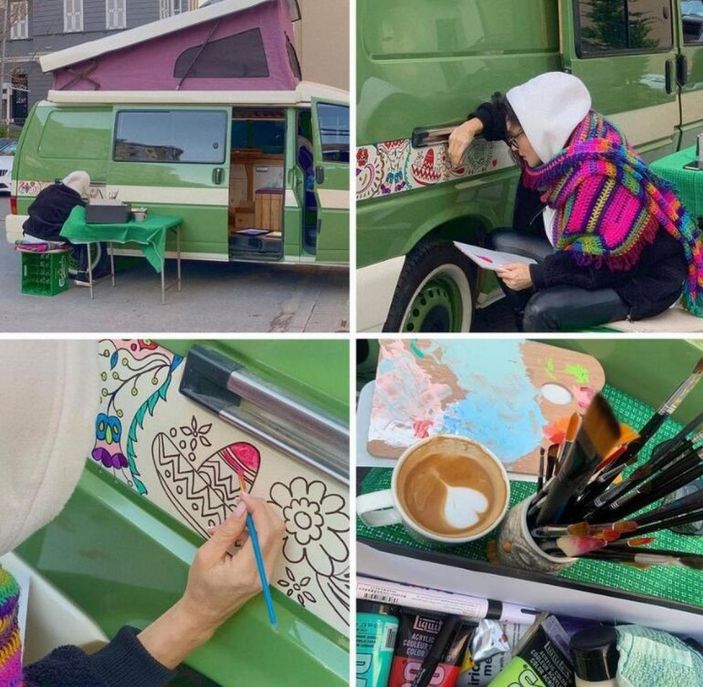 Şevval Sam, karavanını süsledi